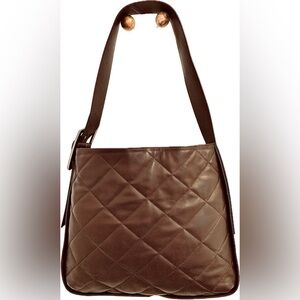 Massimo Dutti Brown Quilted Leather Bag
